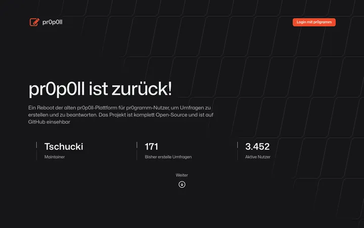 Live-Ansicht von pr0p0ll.com, aufgenommen am 21.10.2026